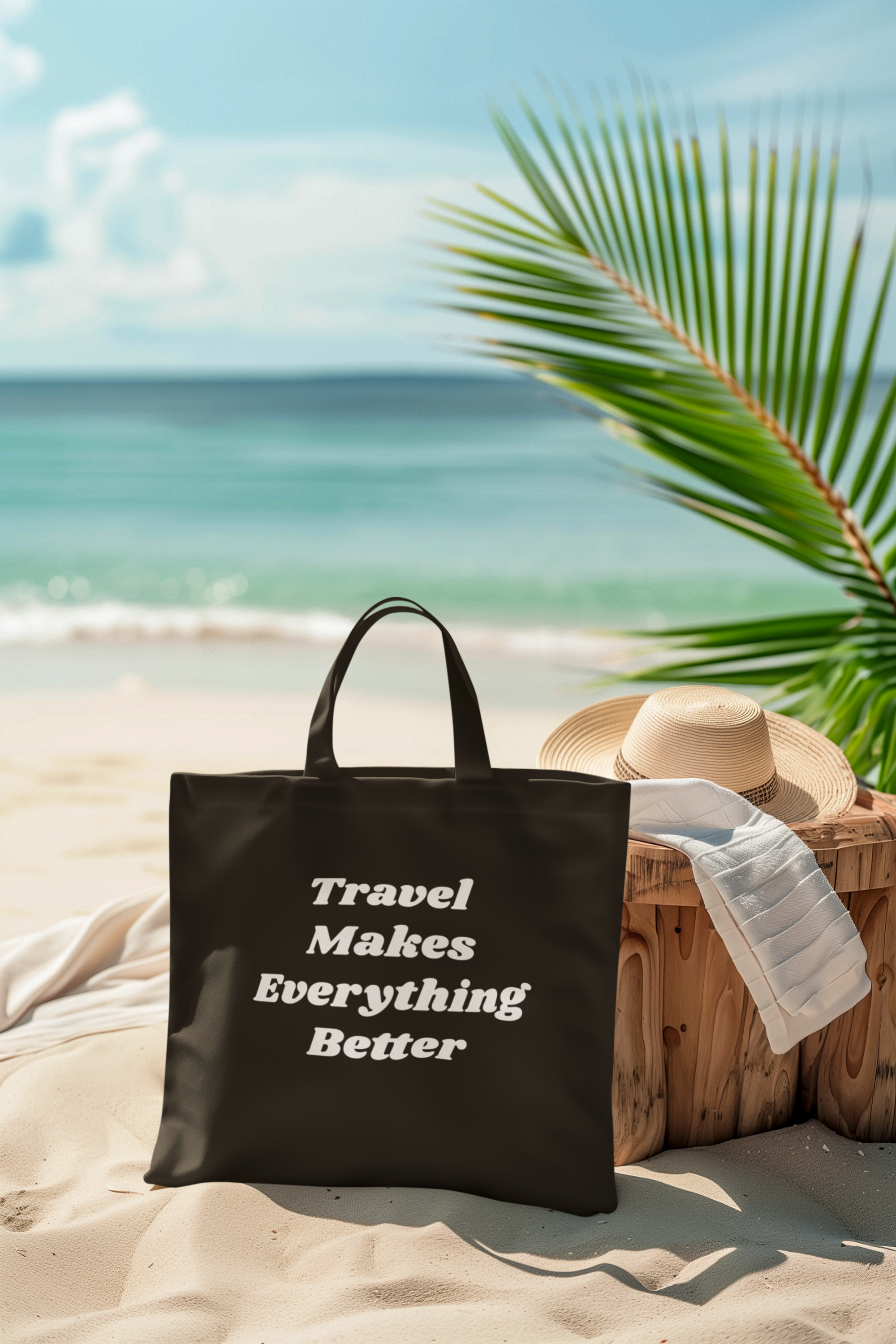 Travel Makes Everything Better Tote bag with zipper-The Work Hard Travel Well Store