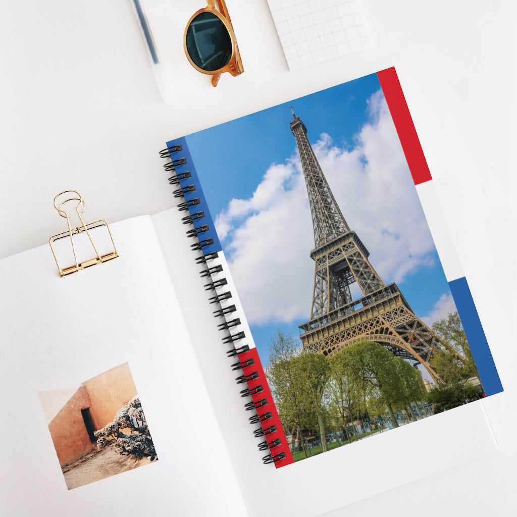 Eiffel Towel Spiral Notebook - Ruled Line-Paper products-The Work Hard Travel Well Store
