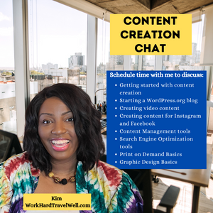 Content Creation Chat 30 Minute Call | Blog/WordPress/Content and Social Media Consulting/Drone Consulting-The Work Hard Travel Well Store