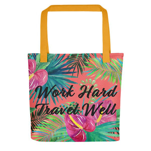 Work Hard Travel Well Floral Tote bag-The Work Hard Travel Well Store